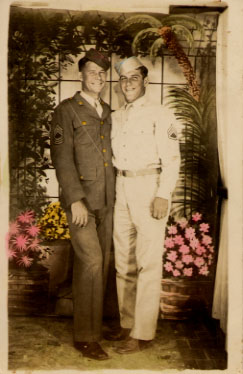 Ray E. Coleman (at left) and friend